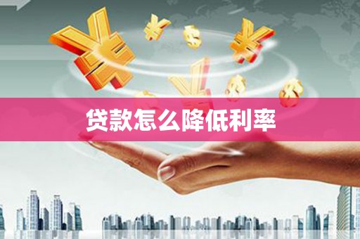 文安贷款怎么降低利率