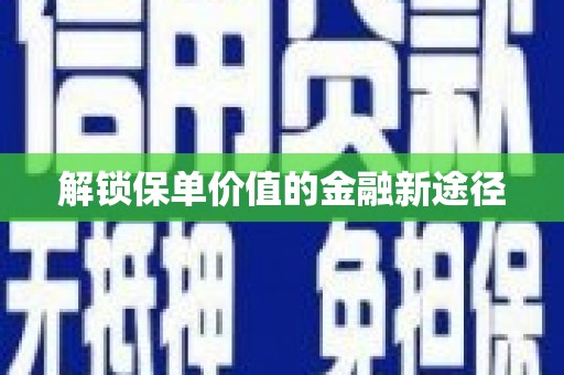 文安解锁保单价值的金融新途径