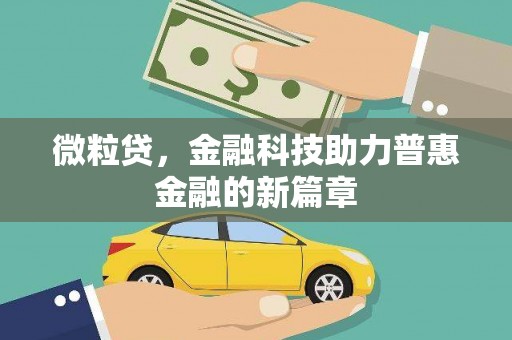 文安微粒贷，金融科技助力普惠金融的新篇章