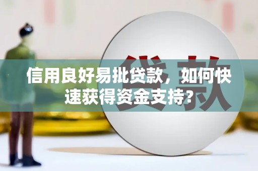 文安信用良好易批贷款，如何快速获得资金支持？