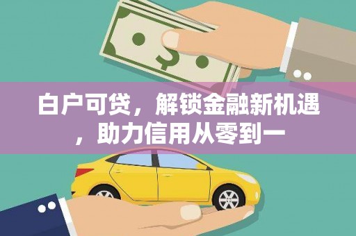 文安白户可贷，解锁金融新机遇，助力信用从零到一
