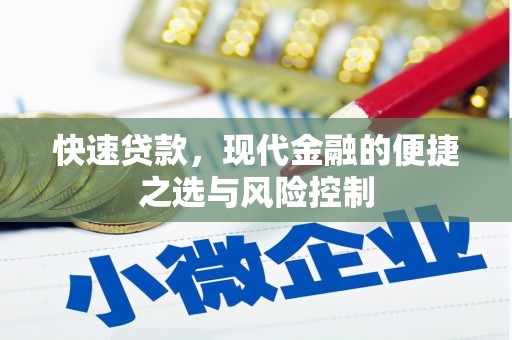 文安快速贷款，现代金融的便捷之选与风险控制