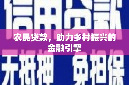文安农民贷款，助力乡村振兴的金融引擎