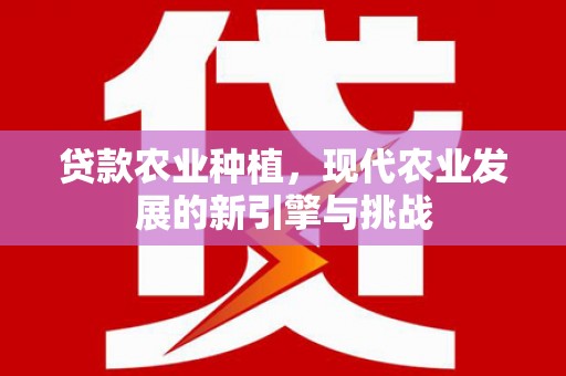 文安贷款农业种植，现代农业发展的新引擎与挑战