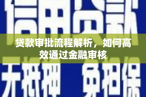 文安贷款审批流程解析，如何高效通过金融审核