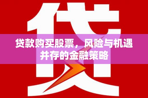 文安贷款购买股票，风险与机遇并存的金融策略