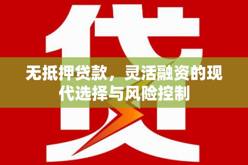 文安无抵押贷款，灵活融资的现代选择与风险控制