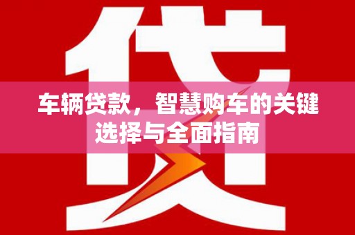 文安车辆贷款，智慧购车的关键选择与全面指南