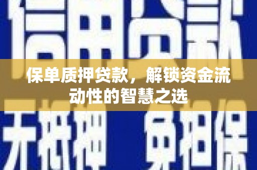 文安保单质押贷款，解锁资金流动性的智慧之选