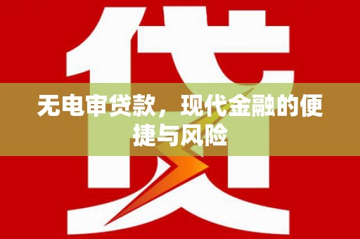 文安无电审贷款，现代金融的便捷与风险