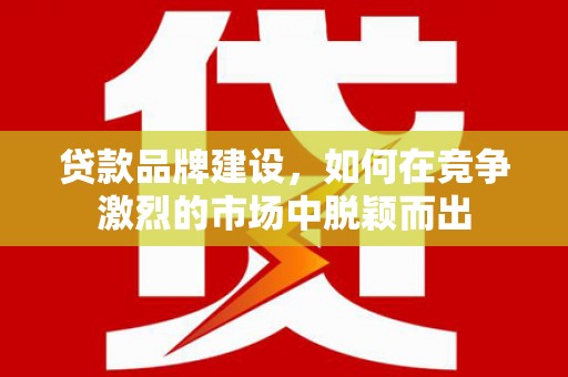 文安贷款品牌建设，如何在竞争激烈的市场中脱颖而出