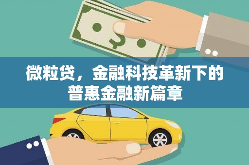 文安微粒贷，金融科技革新下的普惠金融新篇章