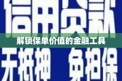 文安解锁保单价值的金融工具